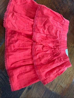 SO Women's Mini Skirt in Bright Coral Red